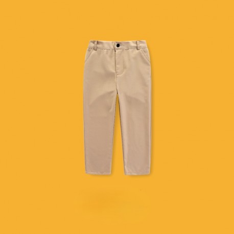 Khaki Basic Straight Pants