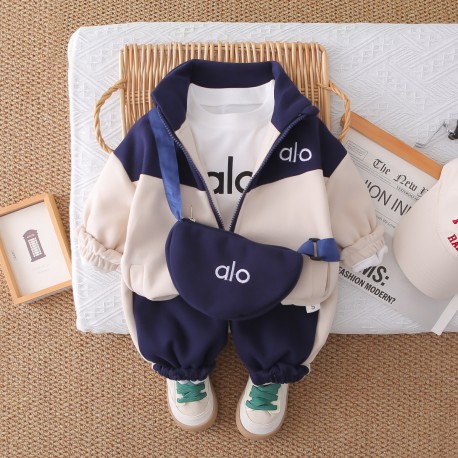 4in1 Cream Navy AL0 Jacket Set Top and Pants + Bags