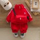 3in1 Red White P0L0 Top Set Pants + Bags