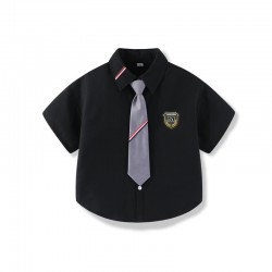 2in1 Black Lil Stripe Shirt + Tie