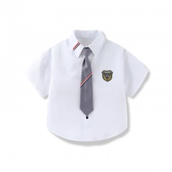 2in1 White Lil Stripe Shirt + Tie