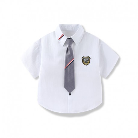 2in1 White Lil Stripe Shirt + Tie
