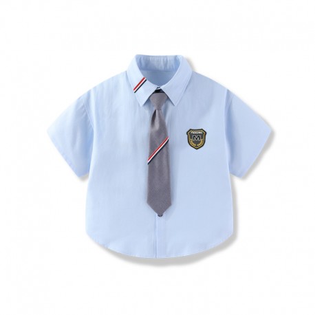 2in1 Blue Lil Stripe Shirt + Tie