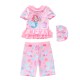 3in1 Pink Mermaid Ruffles Swimsuits + Hat