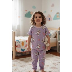 Purple Kur0mi Ribbon Pyjamas