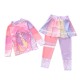 Peach Purple Mermaid Skirt Pants Long Swimsuits