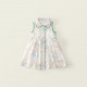 White Green Floral Eyelets Dress