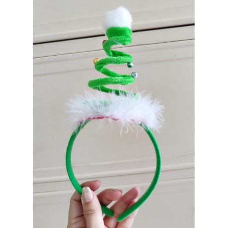Green Spiral Xmas Tree Headband