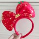 Red Gold Merry Xmas Big Ribbon Headband