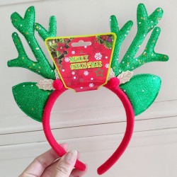 Green Ears Antlers Glittery Headband