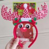Red White Sequins Hat Antlers Headband