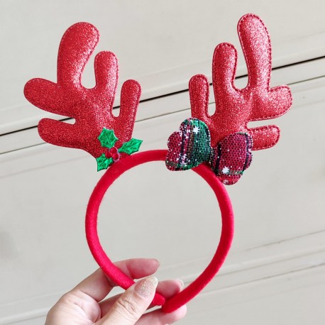 Red Antlers Ribbon Headband
