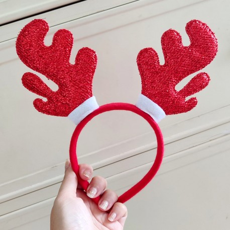 Red White Antlers Headband