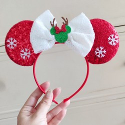 Red White M1nnie Ears Sequins Headband