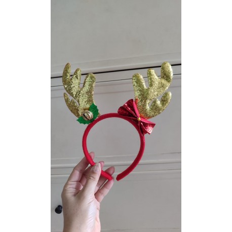 Gold Antlers Ribbon Headband