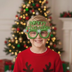 Green Merry Xmas Eyeglasses