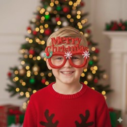 Red Merry Xmas Eyeglasses