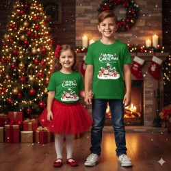Green Xmas Little Santa T-Shirt