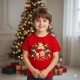 Red Xmas Snowman Deer T-Shirt