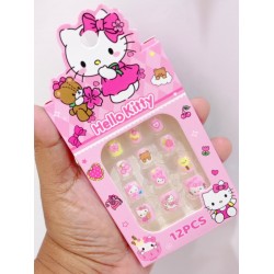 Hell0 K1tty Square Nail Art