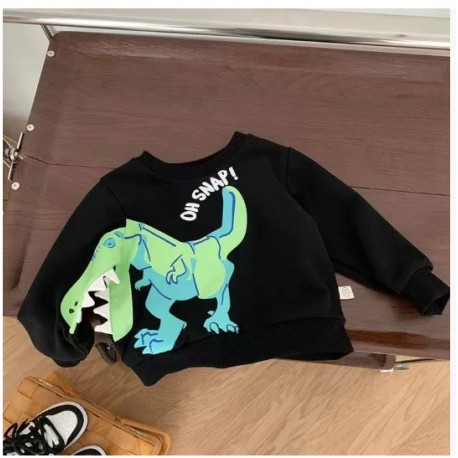 3D Black T-Rex Top