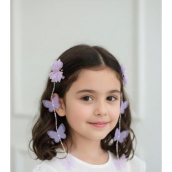 Purple Butterfly Long Hair clips