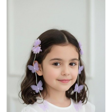 Purple Butterfly Long Hair clips