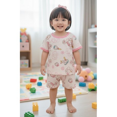 Cute Ribbed Short Set