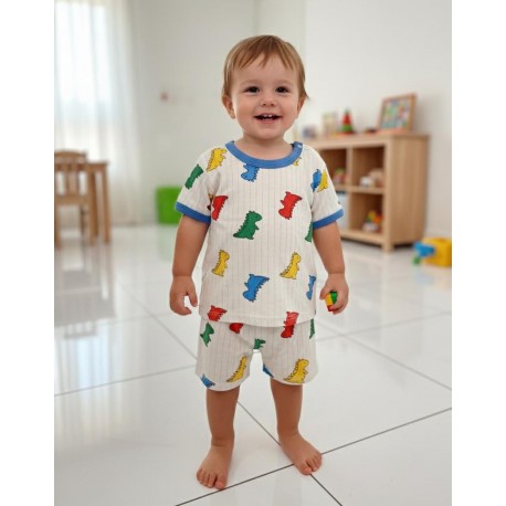 Dino Ribbed Short Set