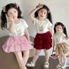 Bear Ruffles Top Set Layered Skort