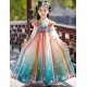 Turquoise Red Butterfly Hanfu CNY Dress