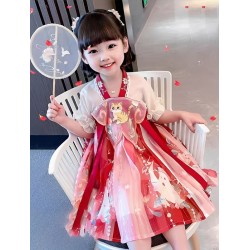 White Red Cat Hanfu CNY Dress