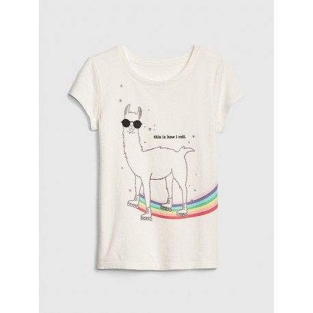 G@P Llama Rainbow Glitter Top