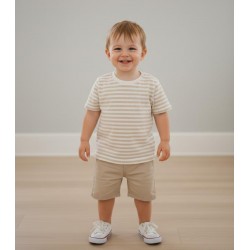 HM Beige Stripes T-shirt