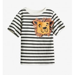 HM 3D Pockets Lion Printed T-shirt