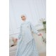 Sage Pastel Floral White Lace Gamis