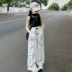 White Smiley Cargo Pants