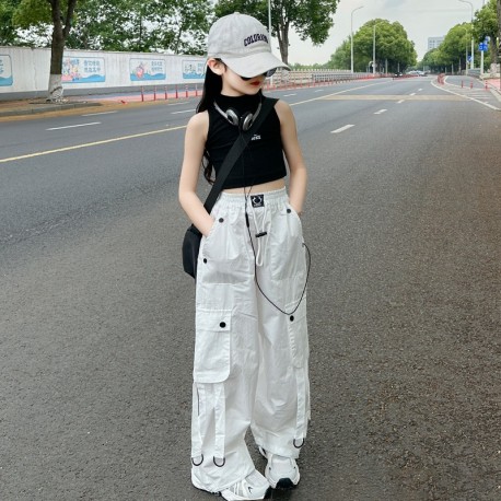 White Smiley Cargo Pants