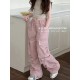 Pink Triangle Pockets Button Cargo Pants