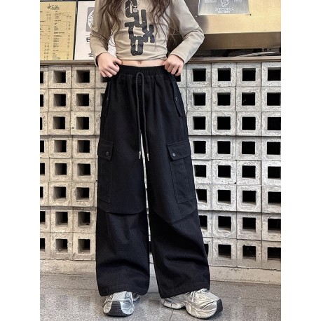 Black Button Cargo Pants