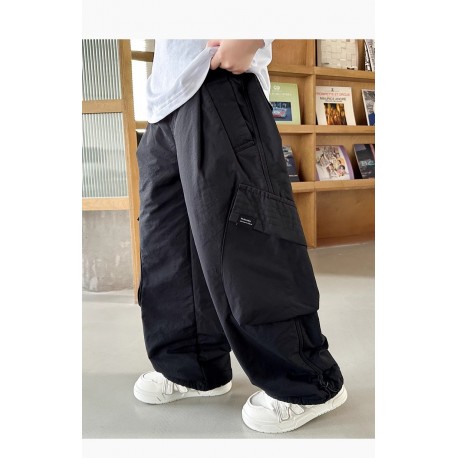 Black Big Pocket Cargo Pants