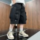 Black Zipper Big Pocket Shorts