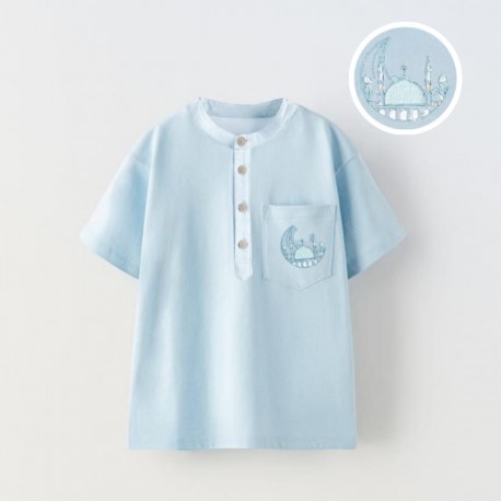 Light Blue Pocket Comfy Koko Top