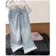 Pull On Bottom Lace Denim Pants