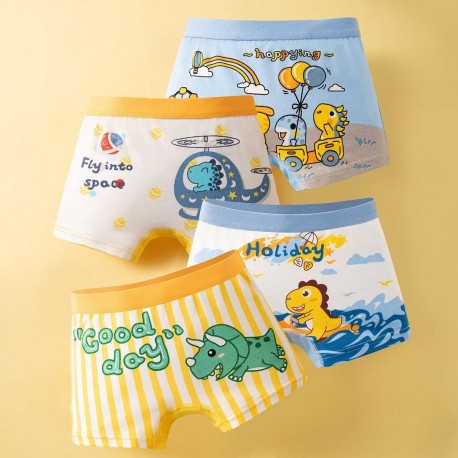 4Pcs Holiday Dino Boxer