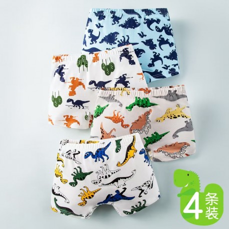 4pcs Colorful Dinosaurs Boxer