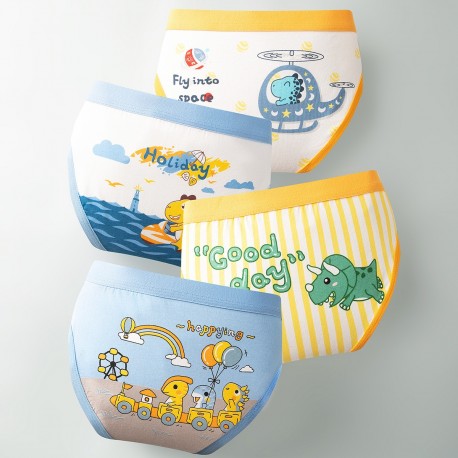4pcs Holiday Dino Underwear