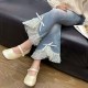 Ribbon Lace Denim Pants