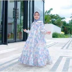 Ocean Floral Flowy Collar Gamis