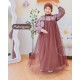 Mahogany Big Side Ribbon Tulle Gamis